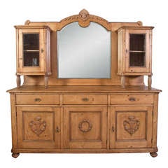 Antique Pine Mirrored Sideboard