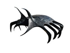 Giant Brutalist Metal Futuristic Sculpture of Beetle or Spider Hybrid
