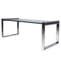 Charles Hollis Jones "Box" Coffee Table in Nickel and Glass 10