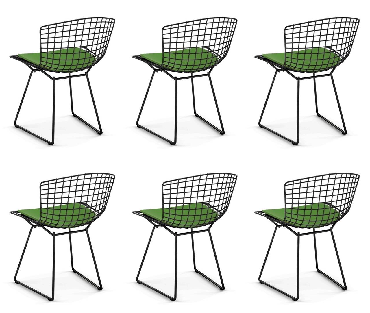 Mid-Century Modern Set of Six Harry Bertoia Side Chairs for Knoll International