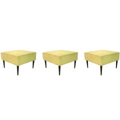 Set of Three Square Stools by Martin, Brahrus of California, circa 1960s 12