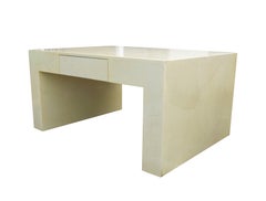 Monumental Parchment Coffee/Cocktail Table with One-Drawer