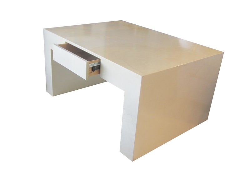 Mid-Century Modern Monumental Parchment Coffee/Cocktail Table with One-Drawer