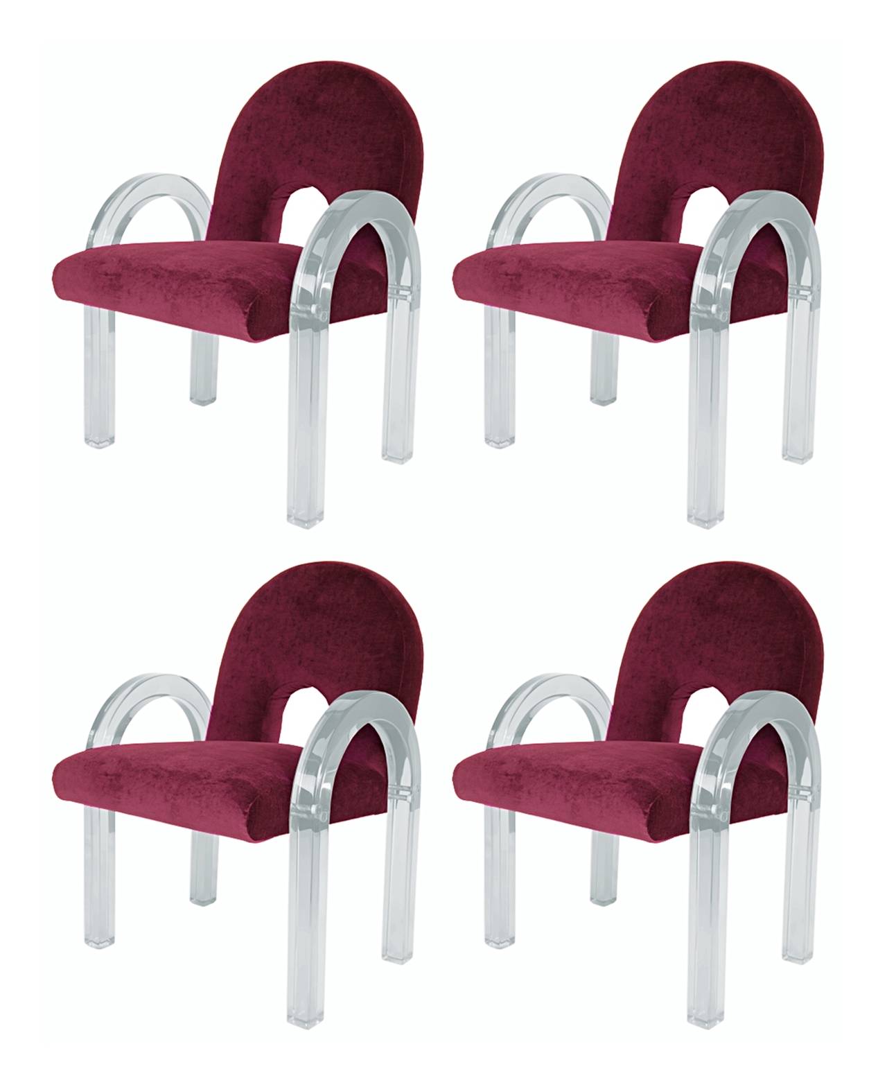 Stunning set of four armchairs designed and manufactured by Charles Hollis Jones as part of the 