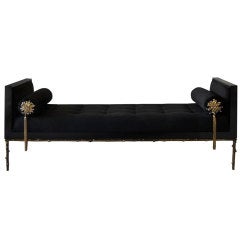 Custom Designed Daybed with Flora Inspired Base in Solid Bronze 3