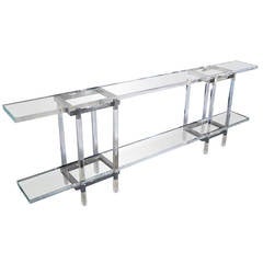Vintage Console Table in Nickel and Lucite by Charles Hollis Jones