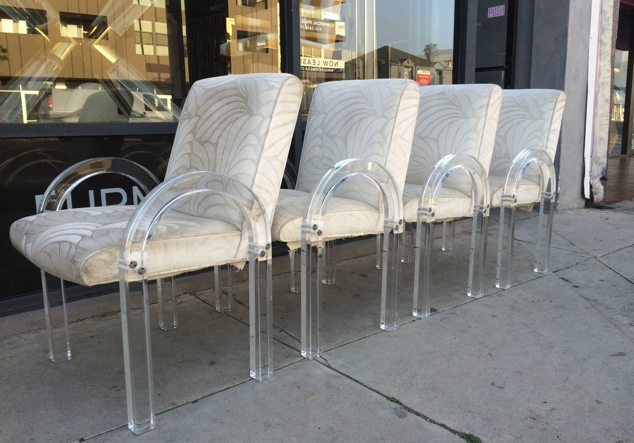 Americano Set di quattro sedie in lucite 