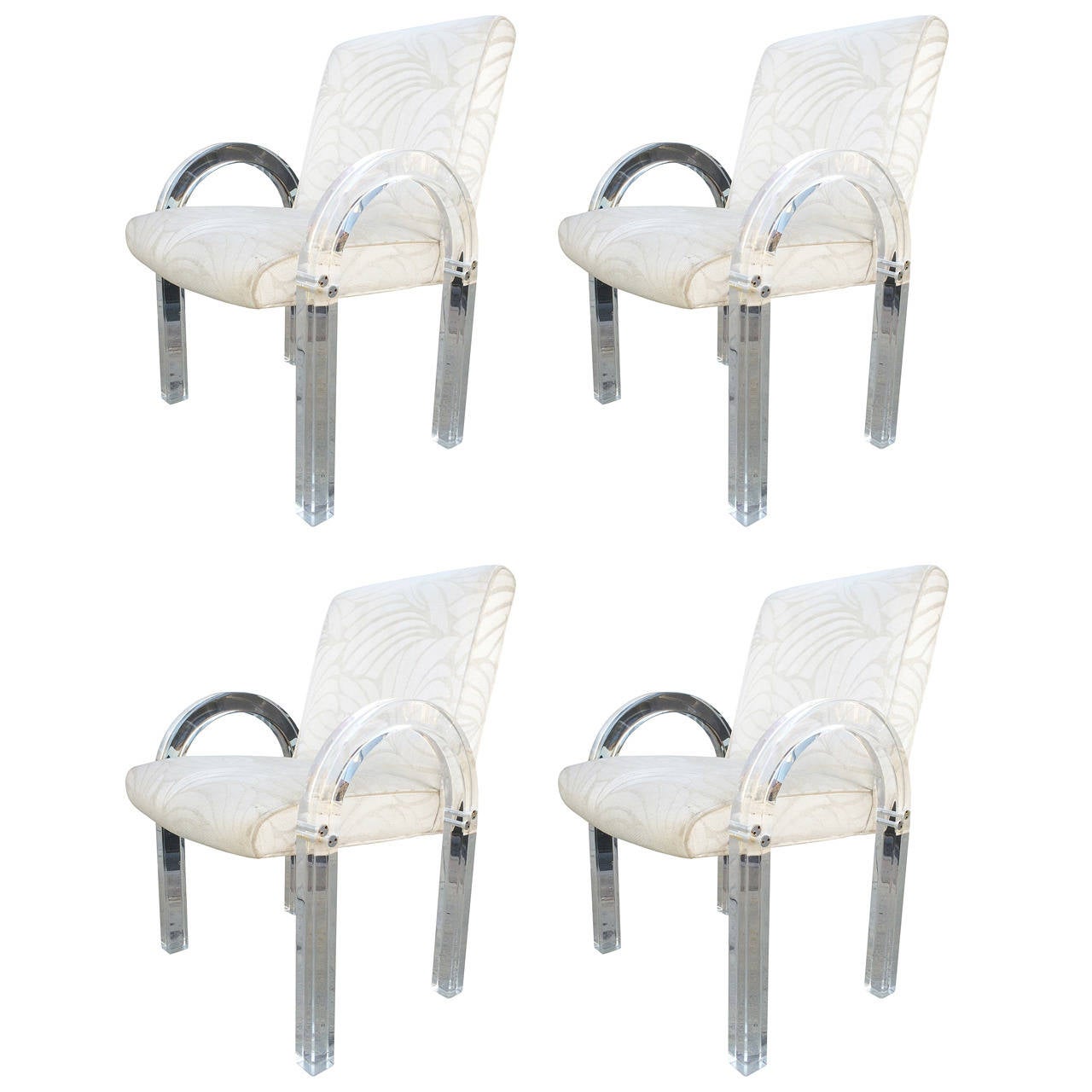 Set Of Four Waterfall Lucite Chairs By Charles Hollis Jones For Set Of Four Waterfall Lucite Chairs By Charles Hollis Jones