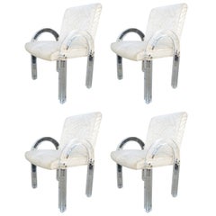 Set of Four "Waterfall" Lucite Chairs by Charles Hollis Jones