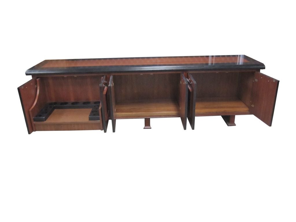 Monteverdi & Young Credenza W/Leather Accents & a Pull Out Bar 1