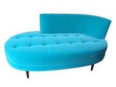 Mid Century Modern Style Chaise with Tufted Seat
