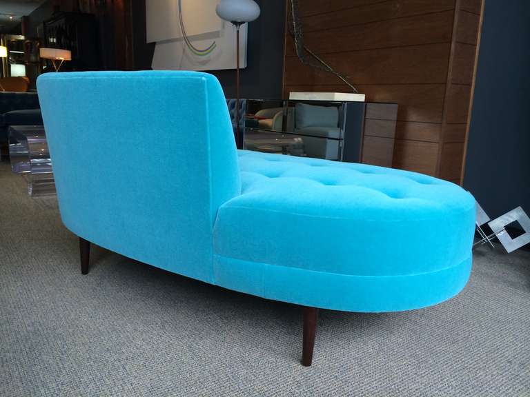 20th Century Mid Century Modern Style Chaise with Tufted Seat