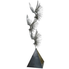 Curtis Jere Birds at Flight Floor Sculpture, Signed and Dated 5