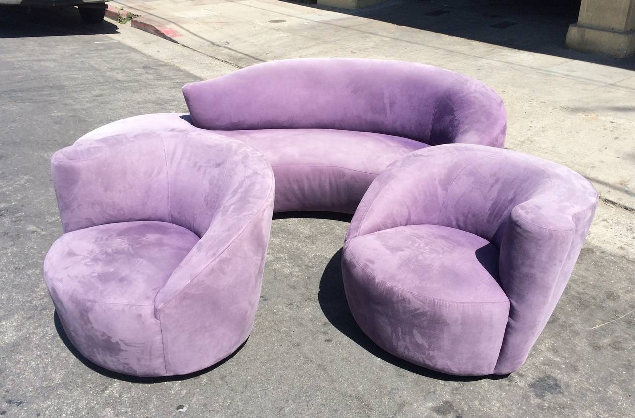 American Vladimir Kagan Serpentine Sofa and Nautilus Chairs by Preview