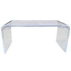 Lucite "Waterfall" Coffee Table with Bullnose Edges by Charles Hollis Jones 5