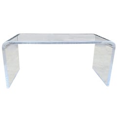 Lucite "Waterfall" Coffee Table with Bullnose Edges by Charles Hollis Jones