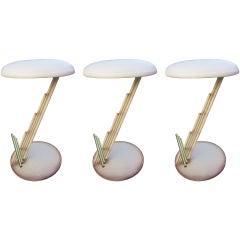 Three Curtis Jere Brutalist Stools, One of a Kind 6