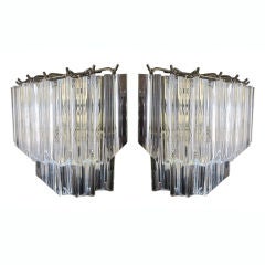 Pair of Lucite 2 Tier Wall Sconces, 1970s Lighting