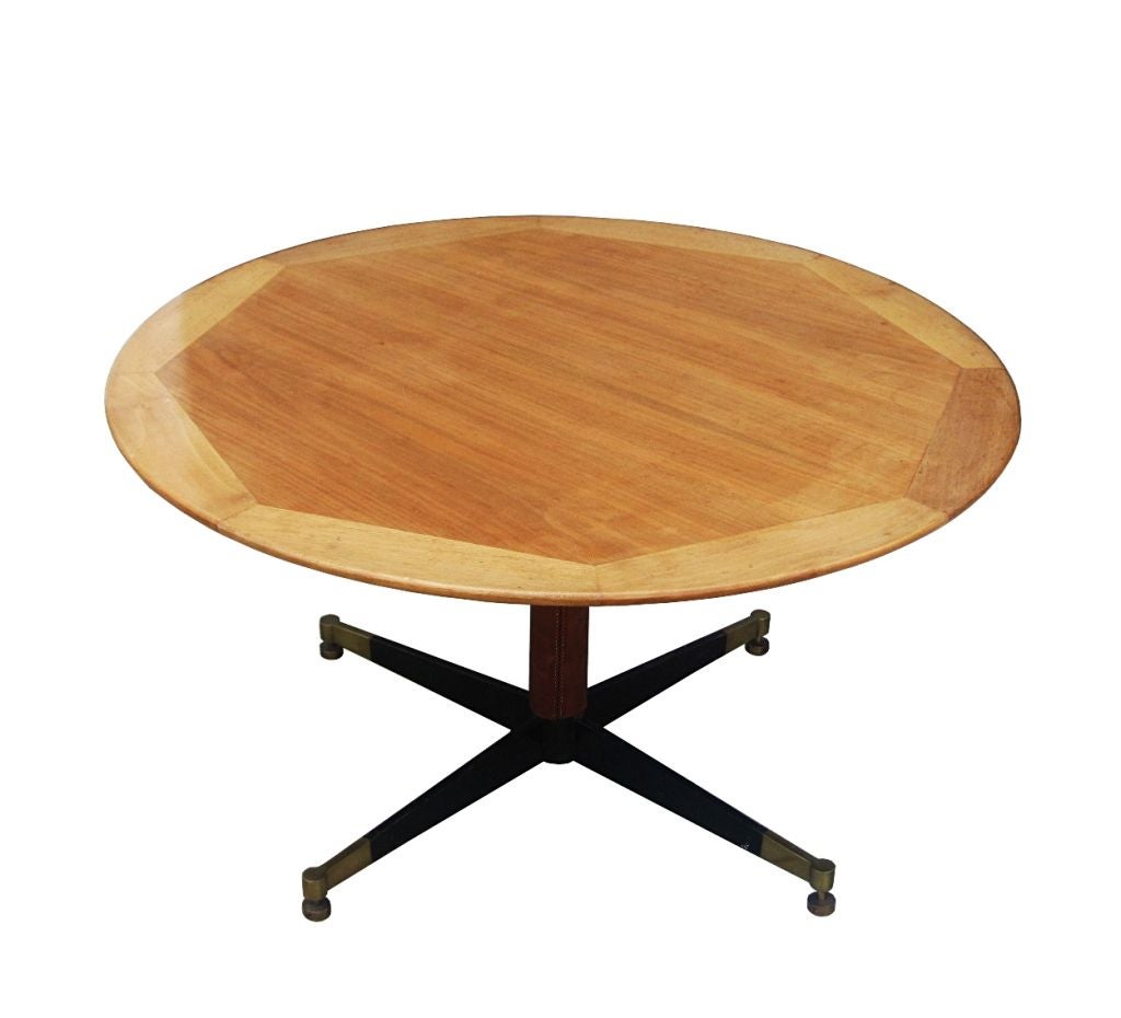 Jacques Adnet Leather Clad Cocktail Table