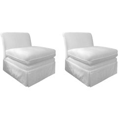 Pair of Glamorous Slipper Chairs in The Billy Baldwin Style 6