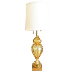 Murano Glass Lamp in Champagne Gold by Marbro Company 7
