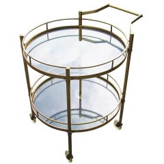 Hollywood Regency Style Brass Cart