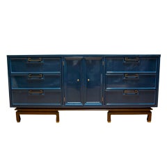 American of Martinsville Dresser in Lacquered Teal Color