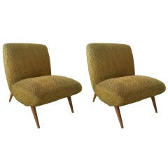 Pair of Norman Bel Geddes Armless Lounge Chairs USA 1950s