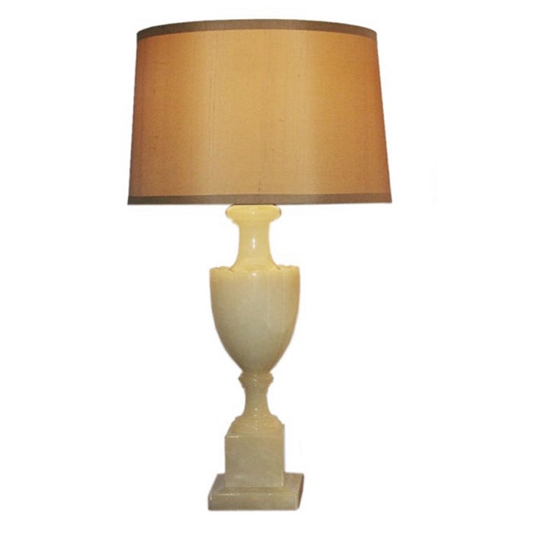 Italian Alabaster Stone Table Lamp For Sale at 1stdibs