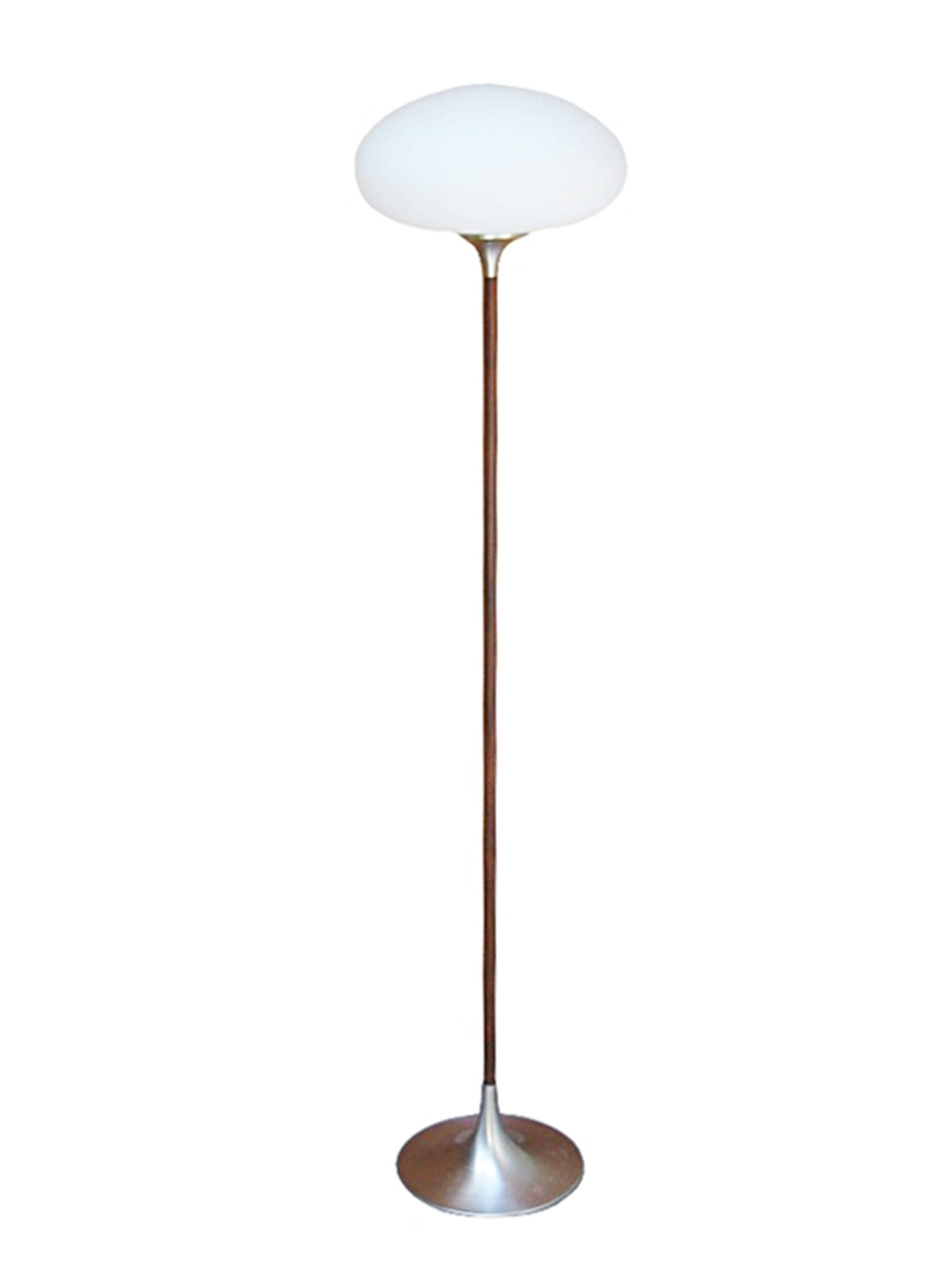 Mushroom Style Floor Lamp with Rosewood Stem by Laurel Lighting