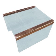 Large Side Table by Pace Collection, Brass and Glass