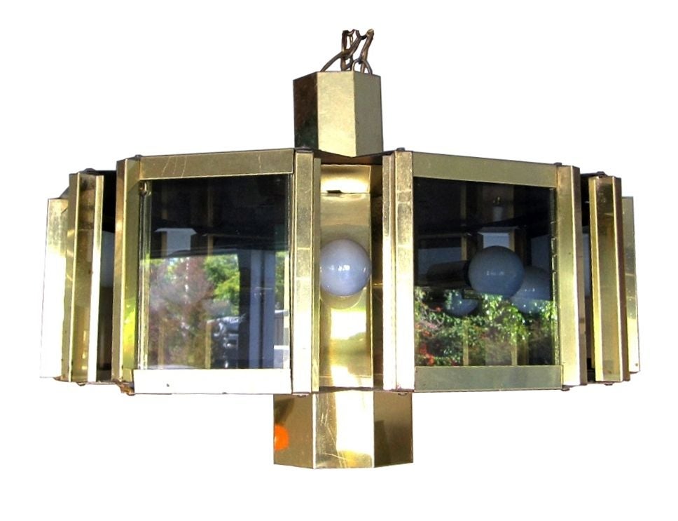 Robert Sonneman Lustre étonnant en laiton de l'A Space avec 9 Lights