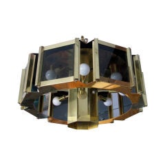 Robert Sonneman Amazing Space Age Brass Chandelier with 9 Lights