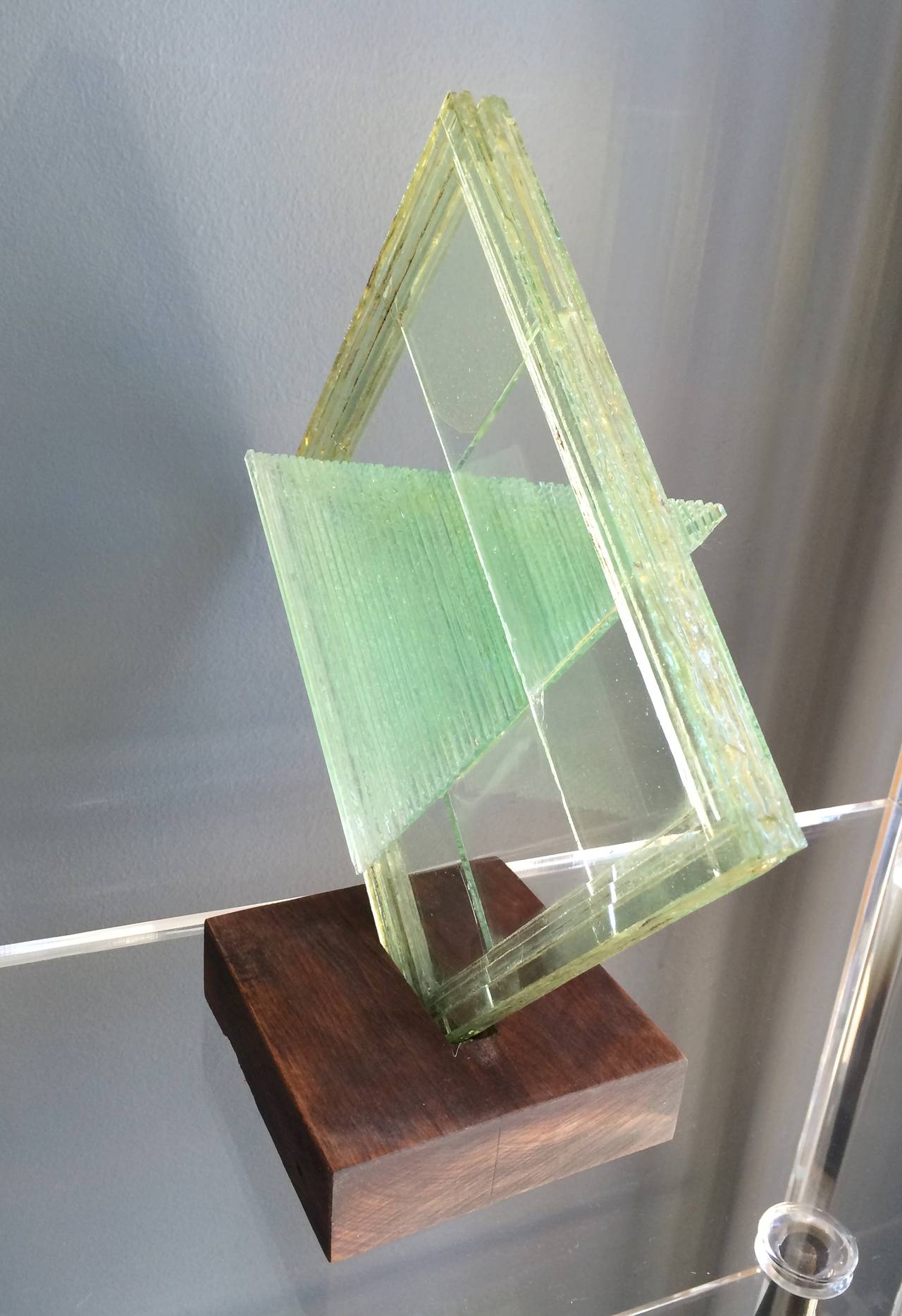 American Mid-Century Modern Lucite Glass Sculpture