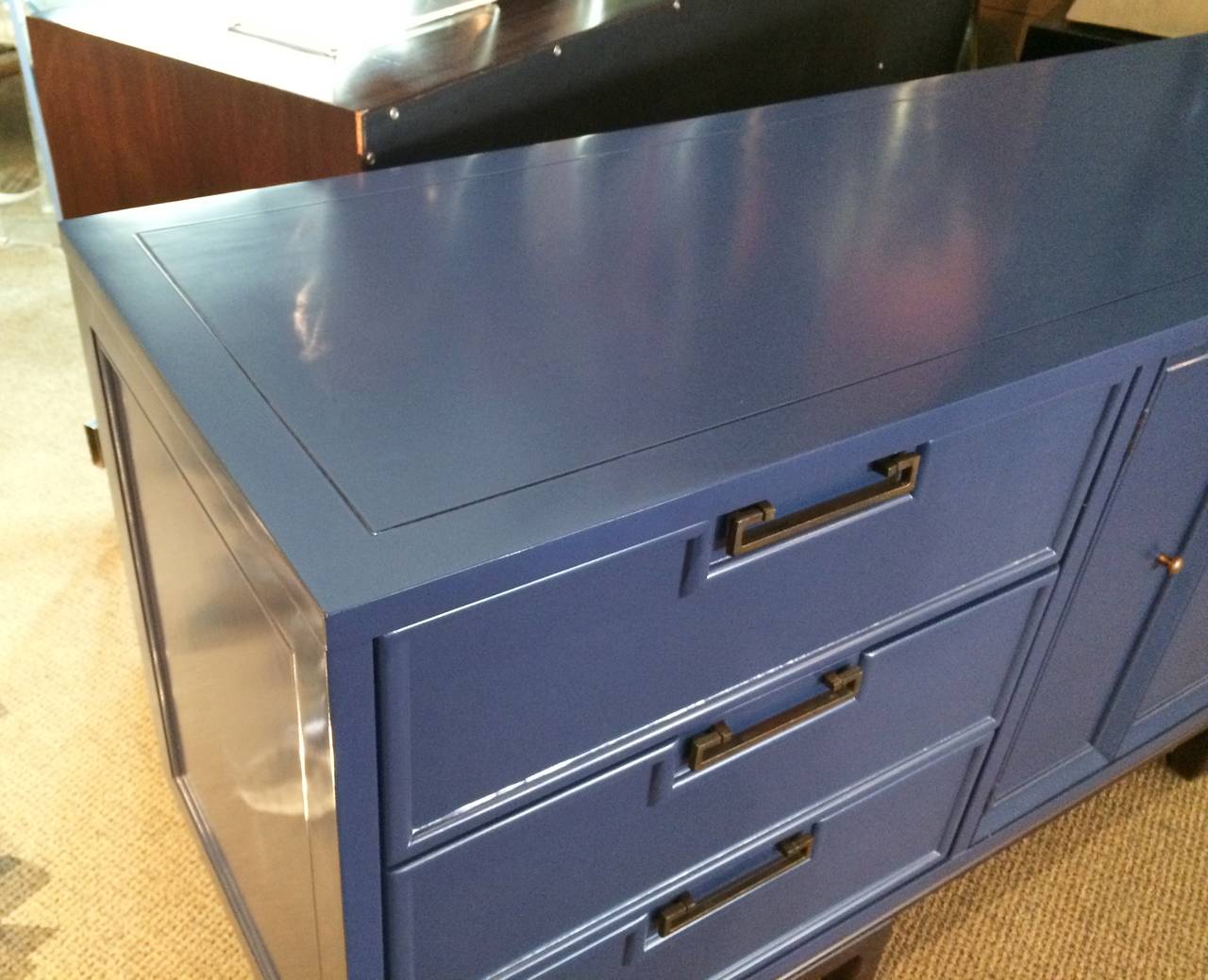 Mid-20th Century American of Martinsville Dresser in Lacquered Teal Color