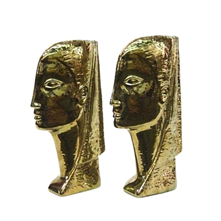 1960's Male & Female Egyptian Busts Marked IRIS for Harris Co.,