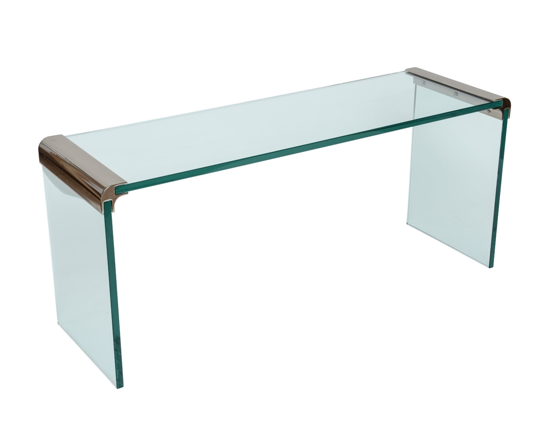 Chrome & Glass Console Table by Pace Collection