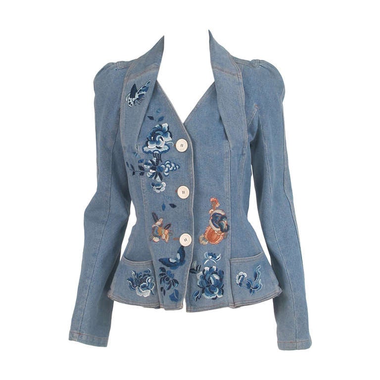 1990s Dior embroidered denim jacket