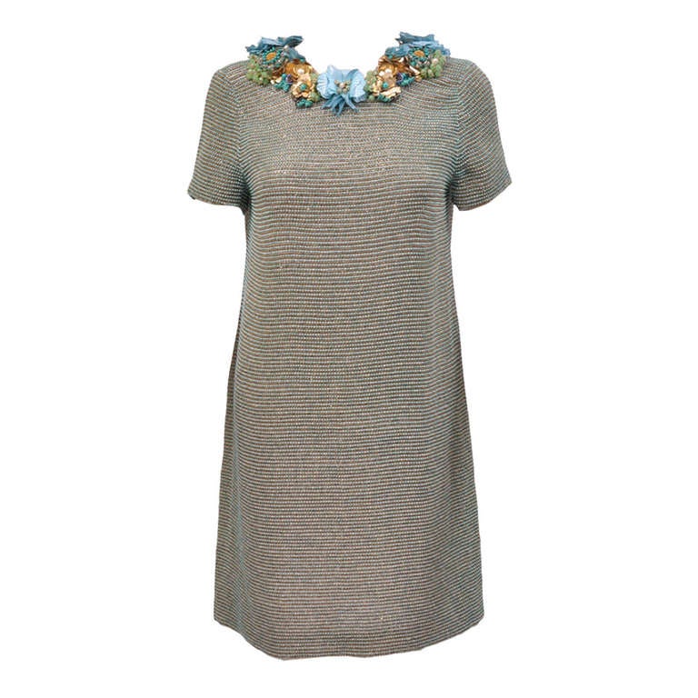 New GUCCI BEADED DRESS WITH FLORAL EMBROIDERY For Sale at 1stDibs