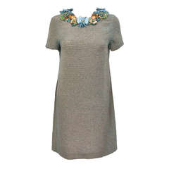 New GUCCI BEADED DRESS WITH FLORAL EMBROIDERY 10