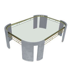 One of a Kind Nickel and Brass Coffee Table 7