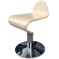 European Modern Vanity Stool with a Stainless Steel Base by Peter Chinni