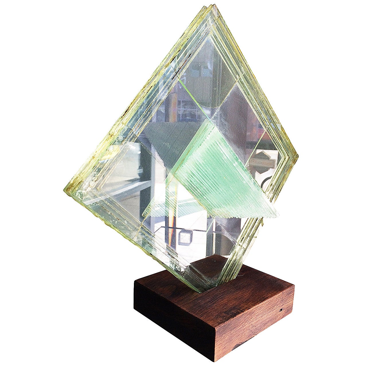 Mid-Century Modern Lucite Glass Sculpture