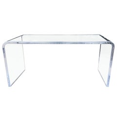 Waterfall Style Coffee Table in Lucite by Charles Hollis Jones, Signed and Dated