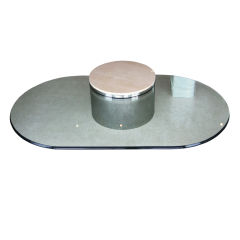 Steel and Glass Cantilevered Coffee Table by J. Wade Beam 2