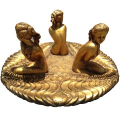 One of a Kind "Innocence" Coffee Table in Gold Leaf Finish