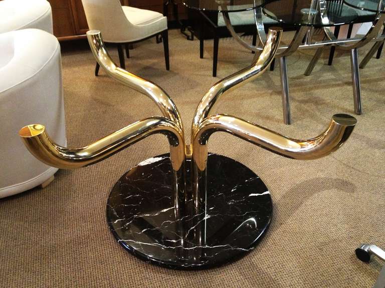 Mid-Century Modern Unique Brass and marble Table base