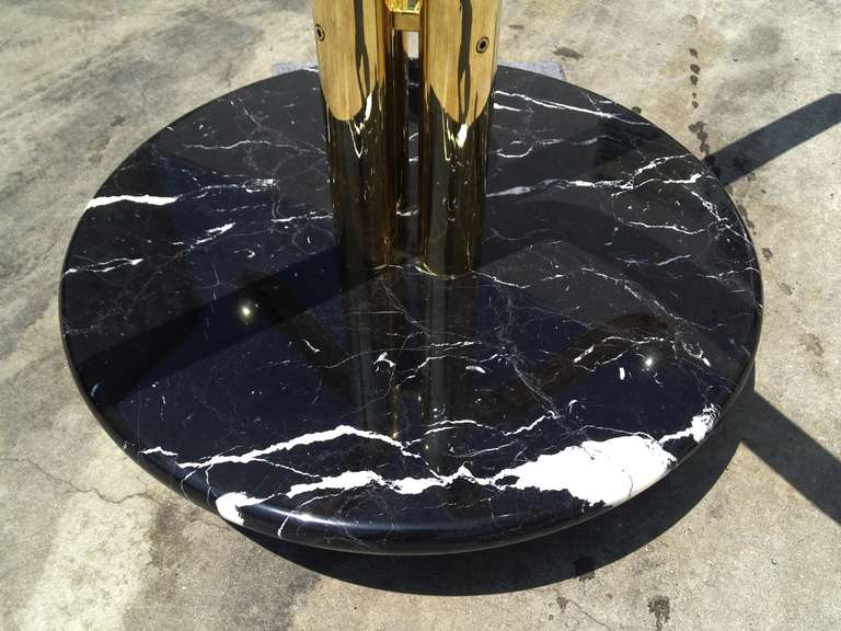 Unique Brass and marble Table base In Good Condition In Los Angeles, CA