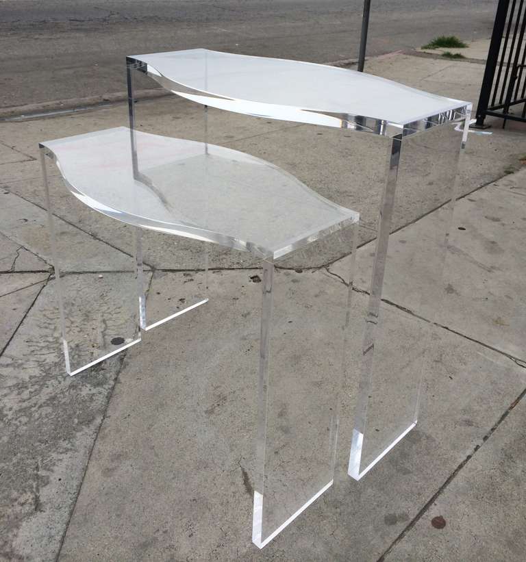 Mid-Century Modern Lucite Nesting Tables by Charles Hollis Jones, 