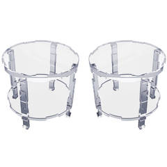 Pair of Occasional Lucite Tables by Charles Hollis Jones for Cain Modern 3